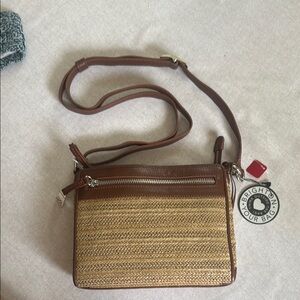 Brighton Tan and Brown Crossbody Bag